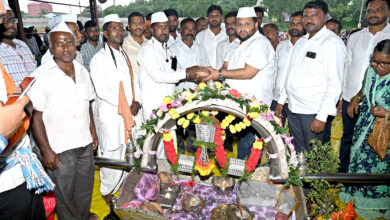 Photo of सह्याद्रि वर संत गाडगेनाथ महाराज पालखीचे जशराज पाटील यांनी केले स्वागत