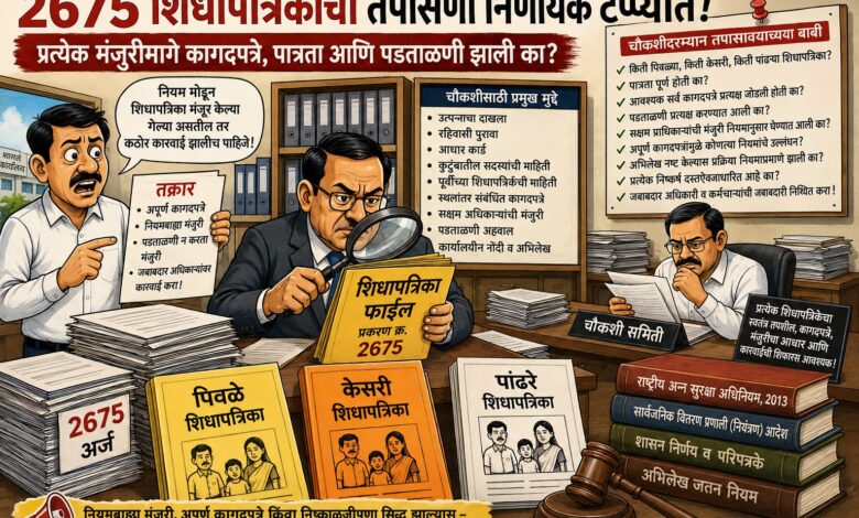 Photo of २६७५ शिधापत्रिका’ चौकशीचा स्फोटक टप्पा; प्रत्येक मंजुरीची कागदोपत्री शहानिशा होणार का?