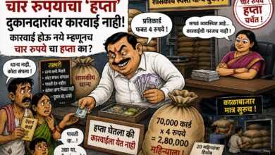 Photo of चार रुपयांचा ‘हप्ता’ की कारवाईपासून संरक्षणाची किंमत? दुकानदारांवर कारवाई होत नसल्याच्या चर्चेने संशय अधिक गडद?