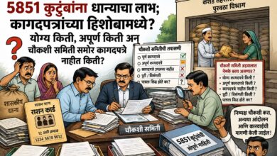 Photo of ५८५१ कुटुंबांना धान्य मंजुरीच्या कागदपत्रांमध्ये योग्य किती, अपूर्ण किती अन् चौकशी समिती समोर कागदपत्रे नाहीत किती, याबाबत चौकशी समितीच्या अहवालामध्ये स्पष्टता असणार का?”