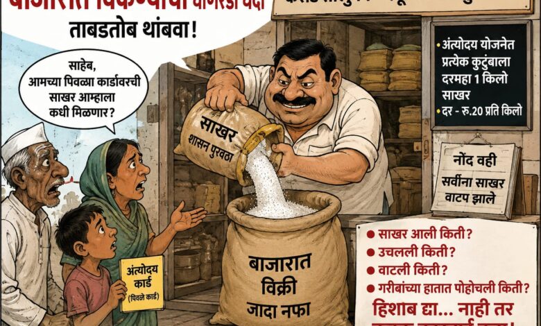 Photo of पिवळ्या कार्डधारकांच्या हक्काच्या साखरेवर डल्ला? कराडच्या २९२ दुकानांचा हिशोब आता जनतेसमोर आणा!