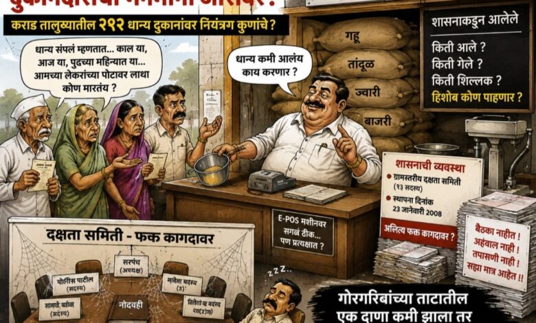 Photo of गरीबाच्या ताटातील धान्याला पहारेकरी नाहीत? कराडच्या २९२ दुकानांत दक्षता समित्या कागदावर; मनमानीला मोकळे रान?