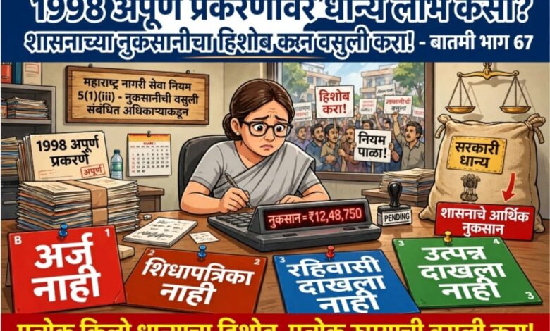 Photo of अपूर्ण कागदपत्रांवर १९९८ कुटुंबांना धान्याचा लाभ कसा? शासनाच्या नुकसानीचा हिशोब करून जबाबदार पुरवठा अधिकाऱ्याकडून वसुली करा!