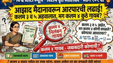 Photo of आझाद मैदानावरून आता आरपारची लढाई! कलम तीन व पाच अहवालात, मग कलम चार कुठे गायब झाले? साहिला नायकवडे यांच्यासाठी भारतकुमार तुंबडे यांच्याकडे नेमके कोणते एवढे मोठे ‘वजन’ होते? चौकशी समितीच्या अहवालावर तक्रारदार तथा आंदोलकांचा थेट सवाल