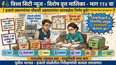 Photo of साहिला नायकवडे यांच्या कथित हजारो अनियमिततांनंतरही निलंबन का नाही? छोट्या चुकीवर कर्मचाऱ्यांवर कारवाई, मग या प्रकरणात कोणाचा वरदहस्त? भारतकुमार तुंबडे यांच्यासह संबंधित अधिकाऱ्यांच्या भूमिकेची चौकशी करण्याची मागणी!