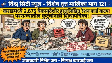 Photo of कराडमध्ये २,६७५ बेकायदेशीर हस्तलिखित रेशन कार्डांचे वाटप! परराज्यातील कुटुंबांनाही शिधापत्रिका; साहीला नायकवडे यांच्या कामकाजावर गंभीर ठपका, तरी निलंबन आणि फौजदारी कारवाईपासून संरक्षण का?